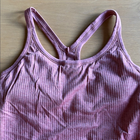 Lululemon Ribbed Pink Tank Top with Racerback - Picture 2 of 5